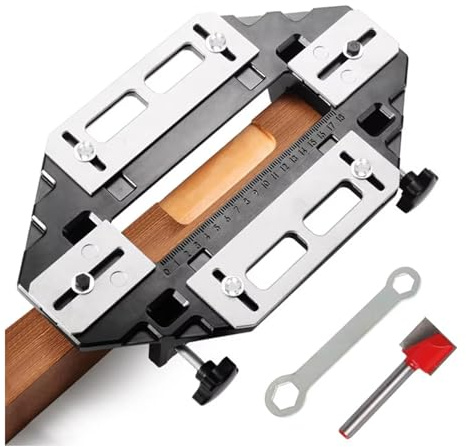 Door Hinge Jig, Hinge Bore Jig, Adjustable Template for Wooden Doors, Kitchen Cupboards & Wardrobe Lock Installation, Aluminum Alloy