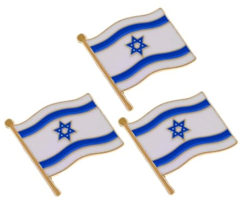 AKOOSY 3 Stück Israelische Flaggennadeln aus Legierung Tragbare Patriotische Broschen Kreative Design Pins für Partyanlässe und Sammelobjekte