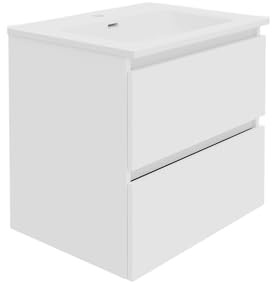 Baikal Mueble de Baño Rubi. 70cm Blanco. Incluye Lavabo. Entrega Montado. Suspendido 2 Cajones con Cierre Amortiguado.