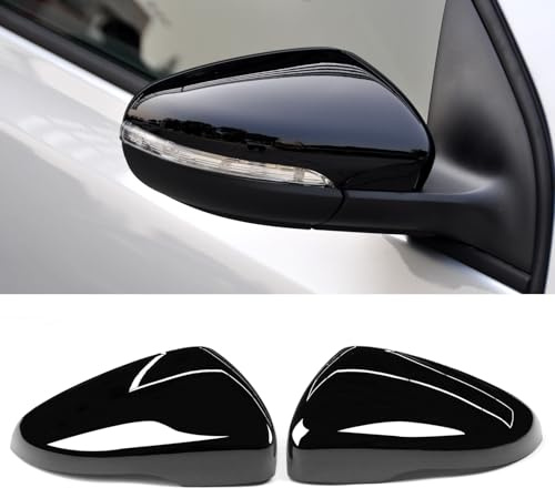 TTCR-II 2PCS Spiegelabdeckungen Kompatibel mit VW Golf MK6/Touran 1T3 | Links+Rechts Spiegelkappen GOLF/GTI 6 2009-2012 Seitenspiegel Abdeckungen Touran 1T3 2010-2015 Rückspiegel Abdeckung-Schwarz