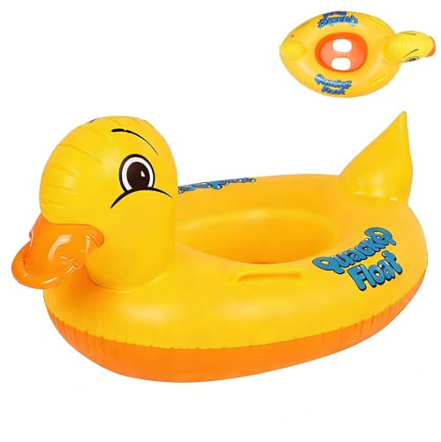 Salvagente gonfiabile per bambini, motivo anatra gialla, con seggiolino galleggiante, piscina estiva, giocattolo per esterni, per bambini di 6 mesi