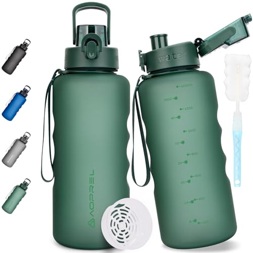 AOPREL Trinkflasche 1.5L Tritan BPA-Frei Wasserflasche Mit Filter | Auslaufsicher Trinkflasche Sport mit Bürste Auslaufsicher Sportflasche für Fitness, Wandern, Camping, Schule und Büro