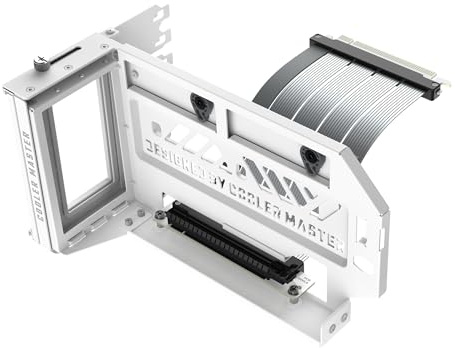 Cooler Master Vertikaler GPU Kartenhalter Gen5 mit PCIe 5.0 x16 Riser Kabel, Verstellbarer Grafikkartenhalter für E-ATX, ATX & Micro-ATX Gehäuse, Unterstützt Triple-Slot GPUs, Weiß