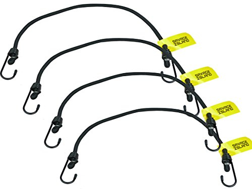 Savage Island 4 pack Heavy Duty Elastic Military Bungee Cords Basha Bivvy Bivi Luggage Caravan Camping - 8mm Branded (Black, 18)