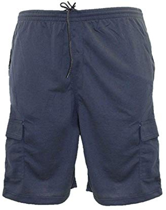 KAM Big & Tall Navy Cargo Lounge Shorts - Men's