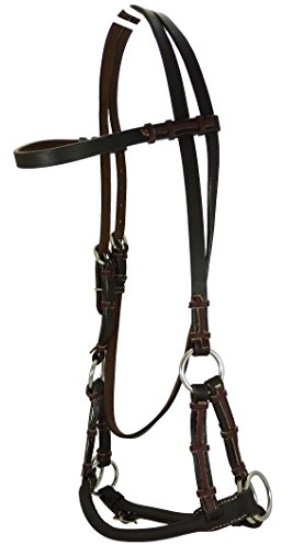 Thor Equine – gebissloses Sidepull mit rundem Nasenriemen aus 100% Rindsleder für Pferde – sanfte Alternative zu herkömmlichem Trensenzaum mit verstellbaren Edelstahlschnallen