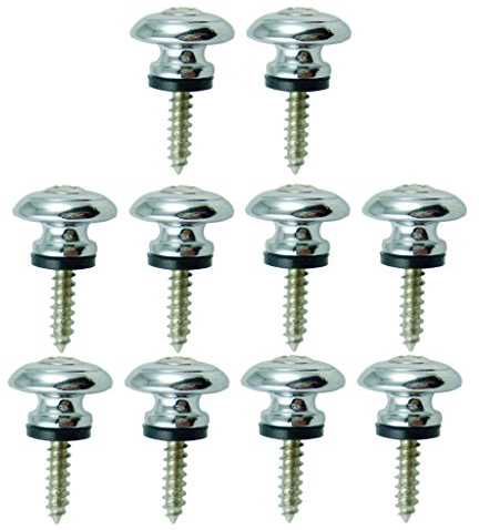10pcs Endknopf Strap Lock Gitarrengurte Gurtschlösse Gurtpins - Silber