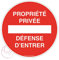 AUA SIGNALETIQUE - Panneau Propriété Privée Défense d'Entrer Circulaire - Ø 130 mm, Vinyl adhésif