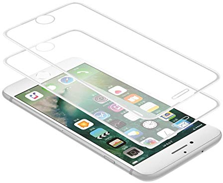 WEOFUN 3D Schutzfolie für iPhone 6 Plus/6s Plus/7 Plus/8 Plus[2 Stück] - Weiß
