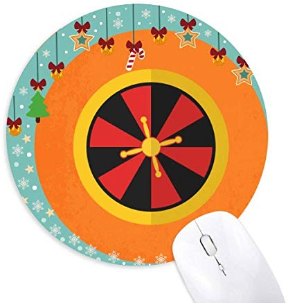 Casino Turntable Element Illustration Maus Pad Jingling Bell Round Rubber Mat