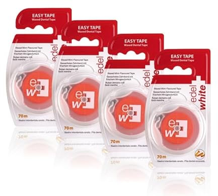 edel+white® Easy Tape - Filo interdentale cerato da 4 pezzi