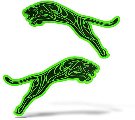 Erreinge® Aufkleber Grün Neongrün 10 cm Puma Sticker bedruckt für Auto Motorrad Wand Stoßstange Computer tragbar Fahrrad