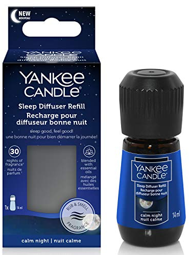 Yankee Candle Calm Night Raumspray-Nachfüllpack, Glas, Blau-Schwarz, Sleep Diffuser Refill