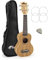 TIGER UKE14-ZB Sopran-Ukulele aus Zebraholz, mit Carbon-Saiten, Gigbag, Ersatzsaiten und Filzplektrum.