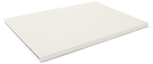 Eglooh - Calliope - Sous main Bureau en Cuir Blanc cm 70x50 - Résistant Structure en Acier avec un Profil Antérieur à L, Coutures Artisanales, Fond Antidérapant - Made in Italy