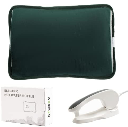 hYwecy Rechargeable Electric Hot Water Bottle,Portable Rechargeable Hot Water Bag,Hand and Shoulders Pain Relief (Green)