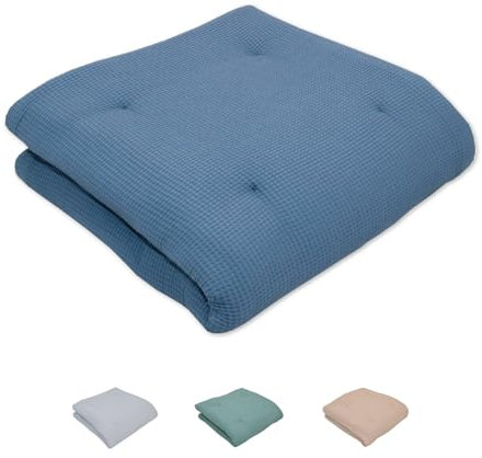 ULLENBOOM ® Baby Krabbeldecke 120x120 cm gepolstert in Blau (Made in EU) - Krabbeldecke für Baby mit 100% ÖkoTex Baumwolle, ideal als Babydecke, Laufgittereinlage & Spieldecke