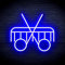 Schere und Kamm Flex Silikon LED Neon Schild - Blau - st16s33-fnu0288-b