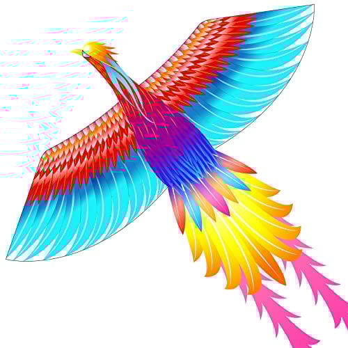 Mint's Colorful Life Cerf-Volant Arc-en-Ciel phénix pour Enfants et Adultes, Facile à Voler
