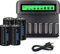 CITYORK AA AAA C D LCD Charger Including 2 x 5000mAh NiMH Batteries C + 2 x 10000mAh NiMH Batteries D - High Performance Battery and Charging Set