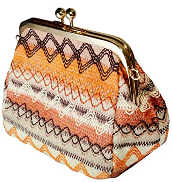 Lin‘s Liliana Damen Clutch Stroh Umhängetasche elegant Abendtasche umweltfreundliche Strandtasche Vintage Handgewebte Schultertasche (Orange)