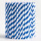 Trimming Shop Striped Paper Drinking Straws – 100% Compostable, Sturdy & Non-Soggy – Food-Safe Ink, Eco-Consious, Multi-Layered, Blue & White, 500 Pack