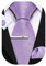 Barry.Wang Krawatten-Set für Herren, einfarbig, Seide, 8,4 cm, Krawatte, Einstecktuch, Manschettenknöpfe, Clip-Set, Business, Hochzeit, Party, Krawatte für Herren, lavendel, Einheitsgröße