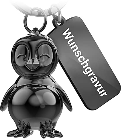 FABACH Pinguin Schlüsselanhänger Frosty mit Wunschgravur - Pinguin Glücksbringer Geschenke mit personalisierter Gravur - Partner Geschenk Liebe Schlüsselanhänger zu Geburtstag, Jahrestag