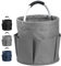 IHOMAGIC Cestino porta Attrezzi con 6 Tasche Esterne, Borsa Organizer Pieghevole, Sacca Porta Attrezzi Borsa Portaoggetti per la casa, shopping, i picnic, Borsa per Attrezzi da Giardino (Grigio Scuro)