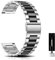 CeiBand Correa para 20MM 18MM 22MM, Métal Ajustable de Acero Inoxidable Correas, Banda Reemplazo de Reloj Inteligente para Hombres Mujer - Negro/Plata