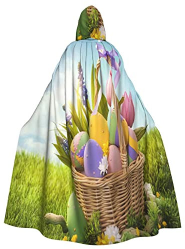Ostereier Unisex Druck Kapuze Halloween Weihnachten Bühne Tanz Umhang Kostüme Party Cape, Ostereier, Einheitsgröße