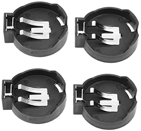 Zunedhys 4 Pcs CR2450 Coin Cell Button Battery Socket Holder Case 2 Pins Black