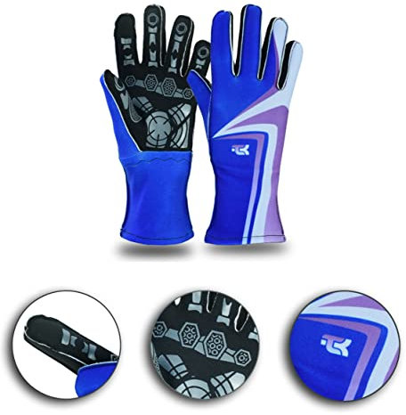 TK Karting Go-Kart-Rennhandschuhe, Blau, Größe M