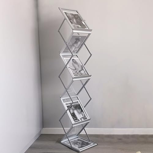 ZJKXJH zeitungsständer Magazin-Prospektständer, Faltbarer Literaturkatalogständer Für Kioske, Krankenhäuser, Banken, Platzsparender Freistehender Broschürenständer