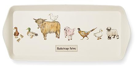 Cooksmart British Designed Small Serving Tray | Dinner Tray For Multiple Uses Around The Home | Trays For Food Serving Or Drinks Serving - Buttercup Farm