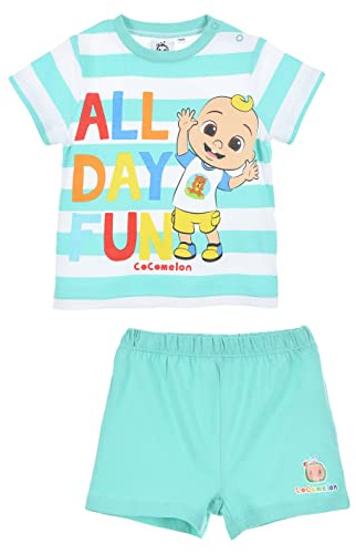CoComelon Pyjama für Baby Junge, T-Shirt und Shorts-Set, 2-Teilig, für Jungen, Weiche Baumwolle, Größen 1 bis 4 Jahre