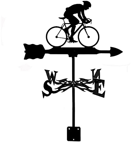 EICOFF Dekoration Windfahne, Wetterfahne Edelstahl Gartenstecker Wetterfahne Messwerkzeuge Windrichtungsanzeiger Wetterhahn Geeignet für Outdoor-Metallprodukte (Radfahrer Cyclin
