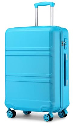 KONO Hartschalenkoffer Groß Leicht Koffer Trolley Reisekoffer mit 4 Rollen und TSA Schloss, 74x48x30cm, 94Liter, Zwillingsrollen Rollkoffer, ABS Hartschale (Blau, XL)