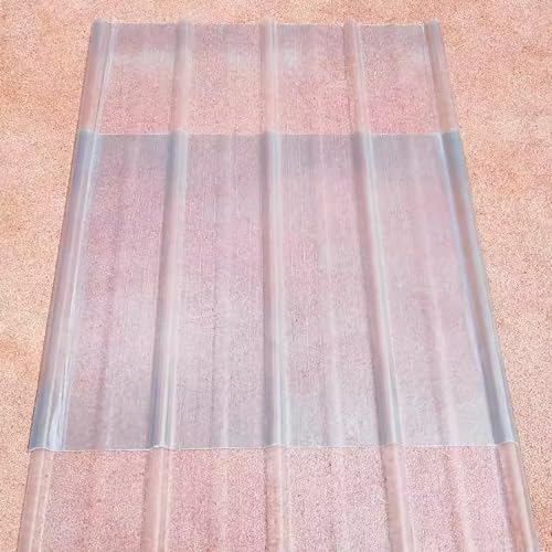 Placa de Iluminación Natural FRP de 2.2mm de Espesor,Panel para Tejado Transparente,Chapa Ondulada de Exterior,Paneles de Tejado Impermeable,para Marquesina,Balcón,Cochera (0.9x1m/35x39in,1 PCS)