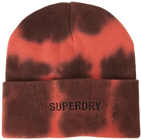 Superdry Damen Vintage Dyed Beanie Baskenmütze, Burnt Red/Black, One Size