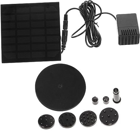 VANZACK 1.2w Fontaine Solaire Extérieure Pompe à Eau pour Bassins Et Jardins avec Têtes De Pulvérisation Réglables Solaire Submersible