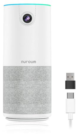 Nuroum C10 1080P Webcam with Microphone and Speaker, 90° Wide Angle, AI Noise Cancellation, USB Plug&Play, Windows/Mac Compatible