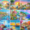 WHATWEARS 9 Stück Diamond Painting Set für Erwachsene, Diamond Painting Bilder Landschaft, DIY 5D Diamond Malerei für House Wall Dekoration(30x30cm)