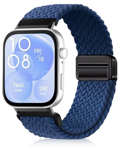 YealRed Bracelet Nylon Sport Compatible Avec Huawei Watch Fit 4 pro / 4/3, Boucle Magnétique Bande De Remplacement, Strap de Tissés Pour Huawei Watch Fit 4 pro / 4/3 (Bleu)