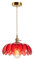 Svetilnikya Industrial Vintage Pendellampe, Retro E27 Messing Finish mit Glas Lotus Lampenschirm Glas Hängelampe für Kücheninsel Schlafzimmer Esszimmer Wohnzimmer (Rot)