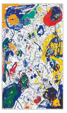 MOBYAT Sam Francis 《Meteorite》Abstrakte Leinwandkunst,Ölgemälde,Kunstwerk,Poster,Bild,Wandbehang,Dekor,Heim-und Wohnzimmerdekoration,135x80cm(53x31 Zoll) rahmenlos