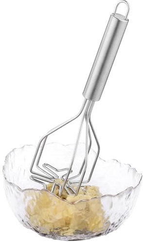 Navaris Presse purée inox - Écrase pomme de terre manuel en acier inoxydable pour pomme de terre légumes et fruits