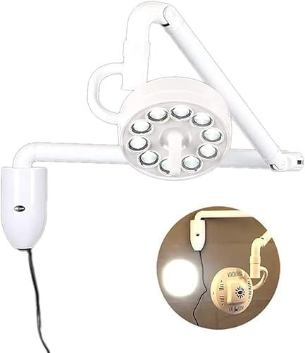 Medizinische Untersuchungslampe, 30 W, zur Deckenmontage, LED-Lampe für chirurgische Eingriffe, schattenfreie Lampe, um 360° drehbarer Lampenarm, einstellbare Helligkeit, für Zahnarzt-, HNO-