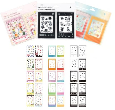 30 Stück Folienrandaufkleber kompatibel mit FujiFilm Instax Mini LiPlay 12 11 9 8+ 8 evo 99 SE 40 90 70 50S 26 25 7S Instant Film