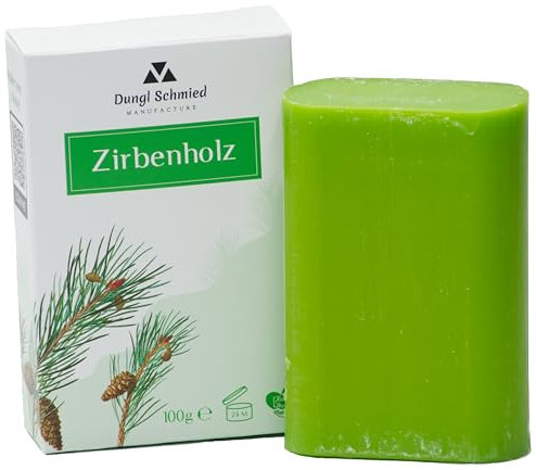 Dungl Schmied feste Seife Zirbelkiefer- Handmade Soap - Naturseife ohne Palmöl - Pflegeseife - Körperseife für alle Hauttypen - milde Peeling Seife handgemacht - Seifenstück mit natürlichem Duft